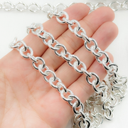 Sterling Silver Smooth Oval Hollow Cable Chain
